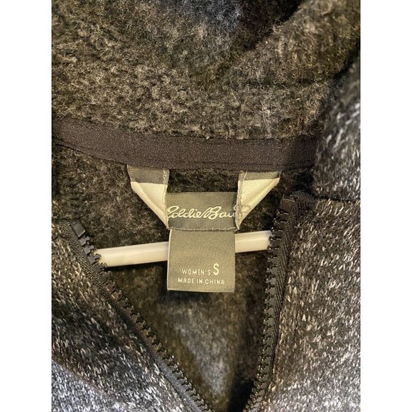 Eddie Bauer Womens Full Zip Hoodie Black Gray Heather Lightweight Size Small - Picture 8 of 11